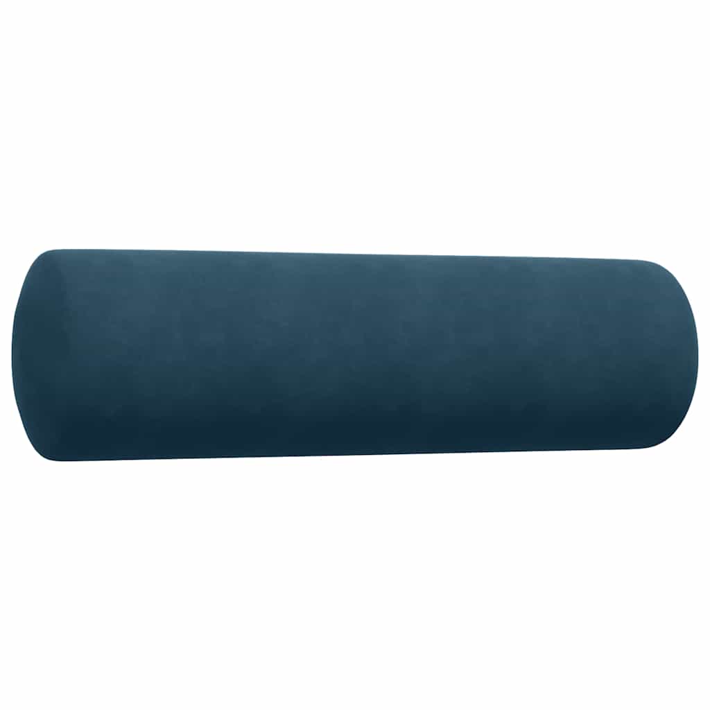 3-dijelni set sofa s jastucima plavi baršunasti