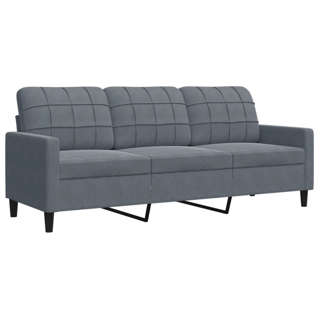 4-dijelni set sofa s jastucima tamnosivi baršunasti