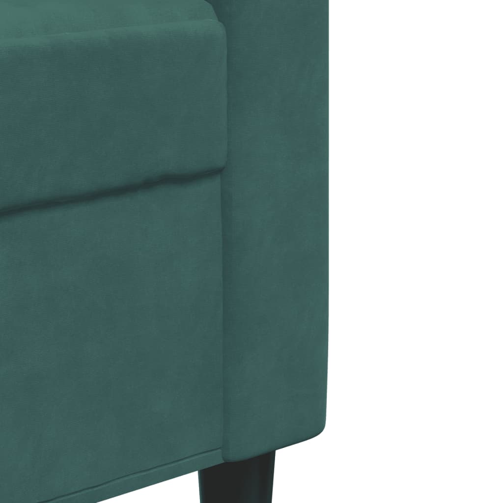 4-dijelni set sofa s jastucima tamnozeleni baršunasti