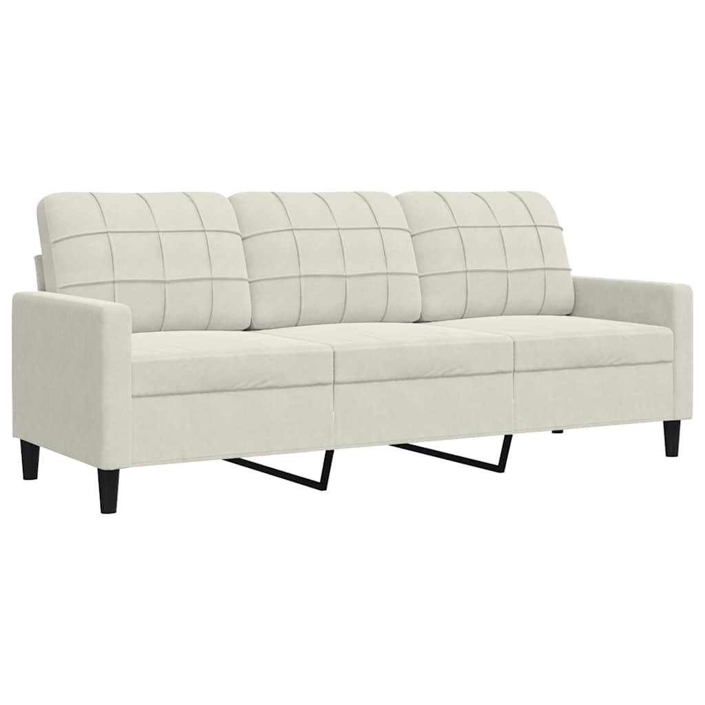 4-dijelni set sofa s jastucima krem baršunasti
