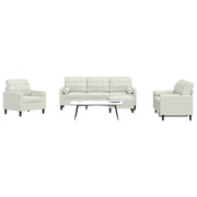 4-dijelni set sofa s jastucima krem baršunasti