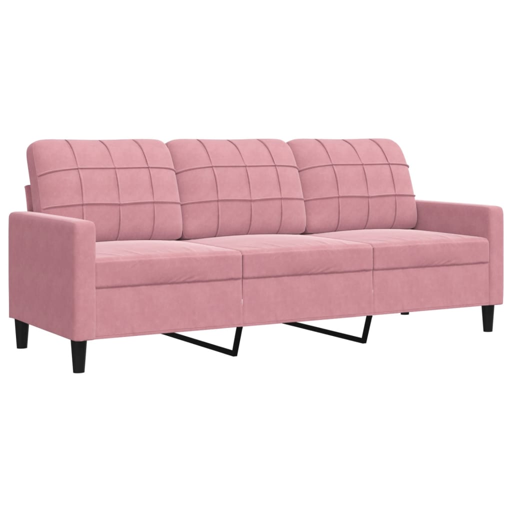 2-dijelni set sofa s jastucima ružičasti baršunasti