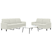 2-dijelni set sofa s jastucima krem baršunasti