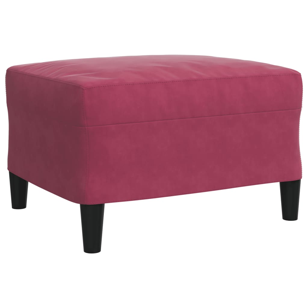 3-dijelni set sofa s jastucima crvena boja vina baršunasti