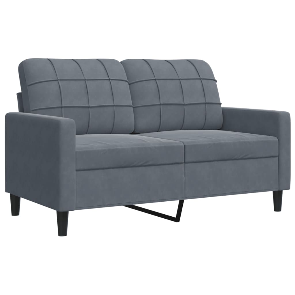 2-dijelni set sofa s jastucima tamnosivi baršunasti