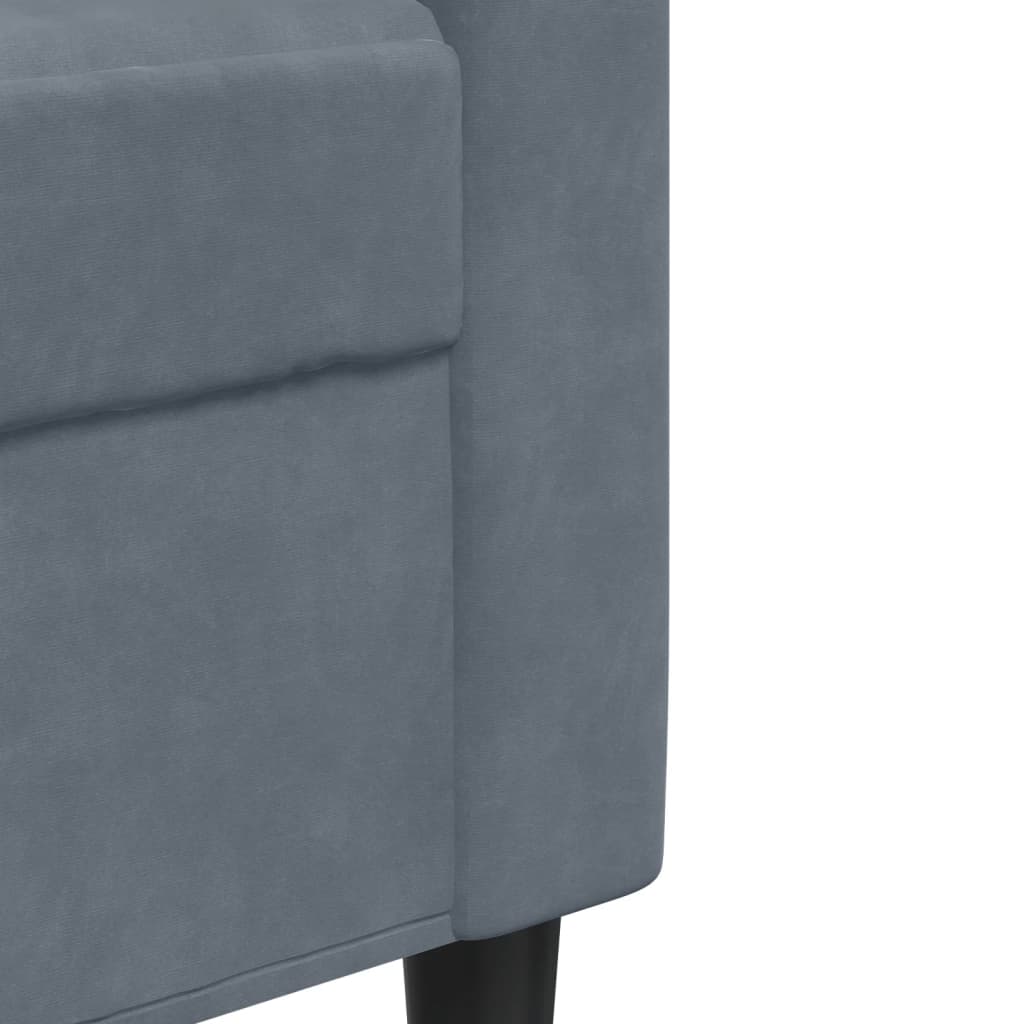 2-dijelni set sofa s jastucima tamnosivi baršunasti