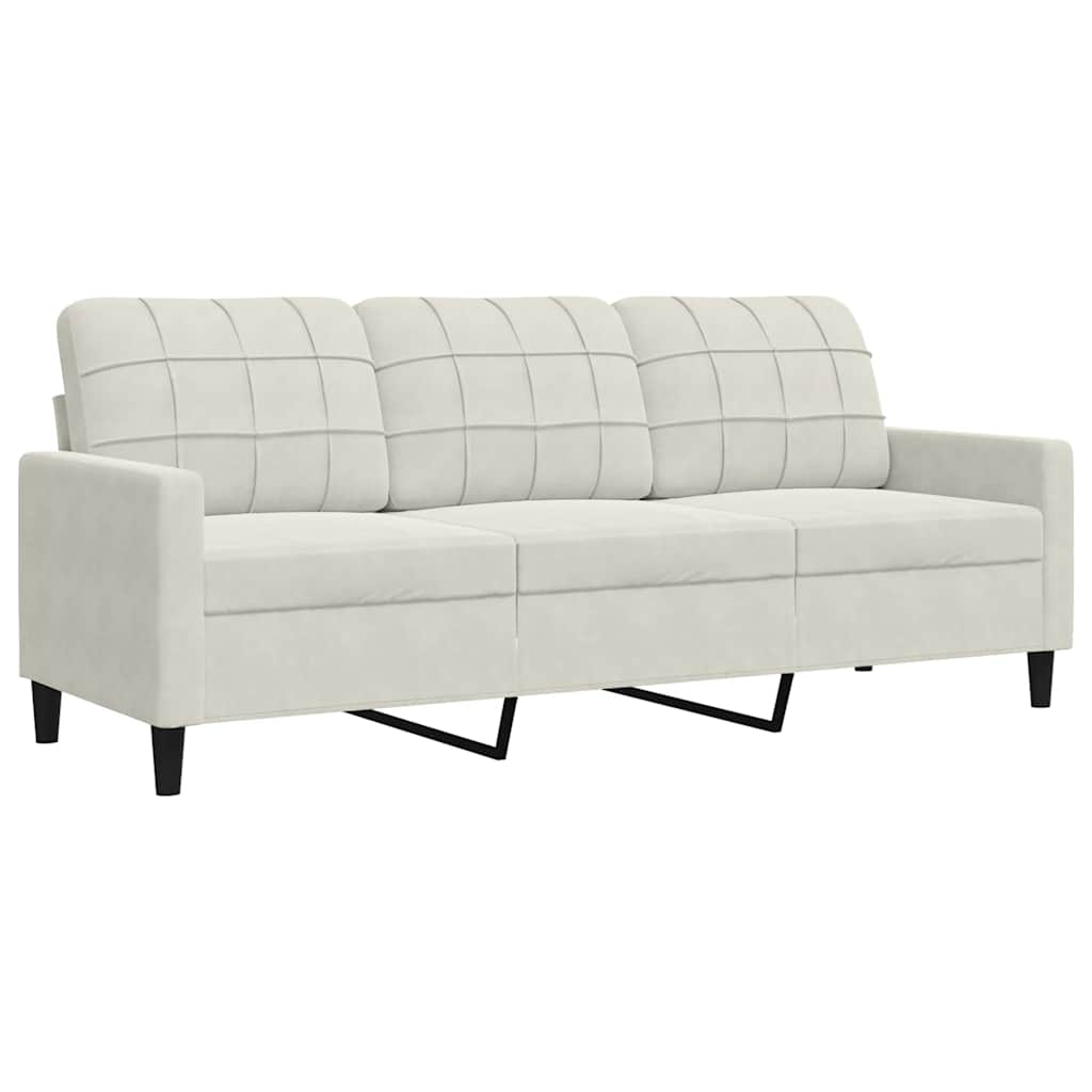 2-dijelni set sofa s jastucima krem baršunasti