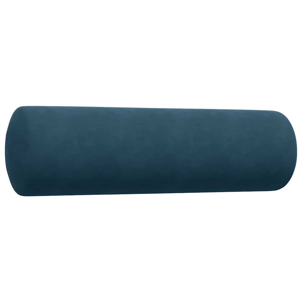 2-dijelni set sofa s jastucima plavi baršunasti