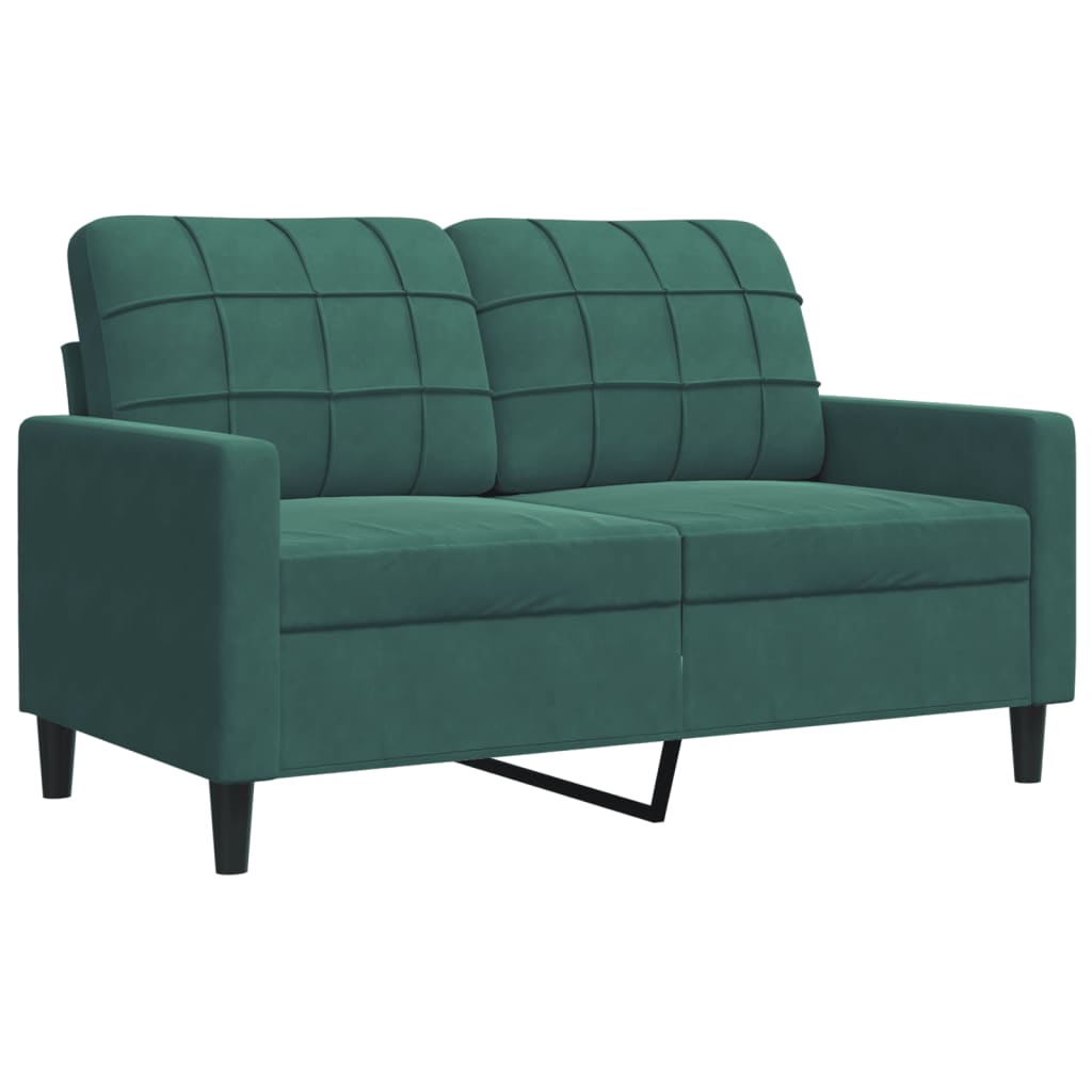 3-dijelni set sofa s jastucima tamnozeleni baršunasti