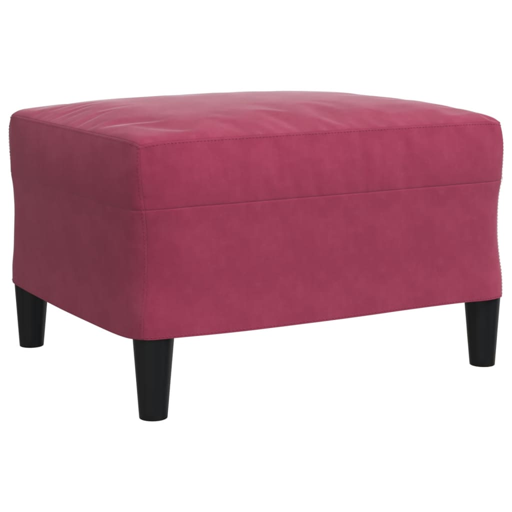 3-dijelni set sofa s jastucima crvena boja vina baršunasti