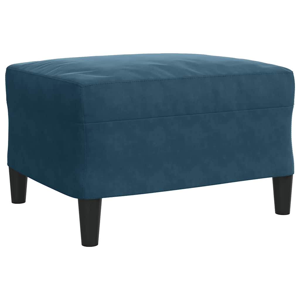 3-dijelni set sofa s jastucima plavi baršunasti