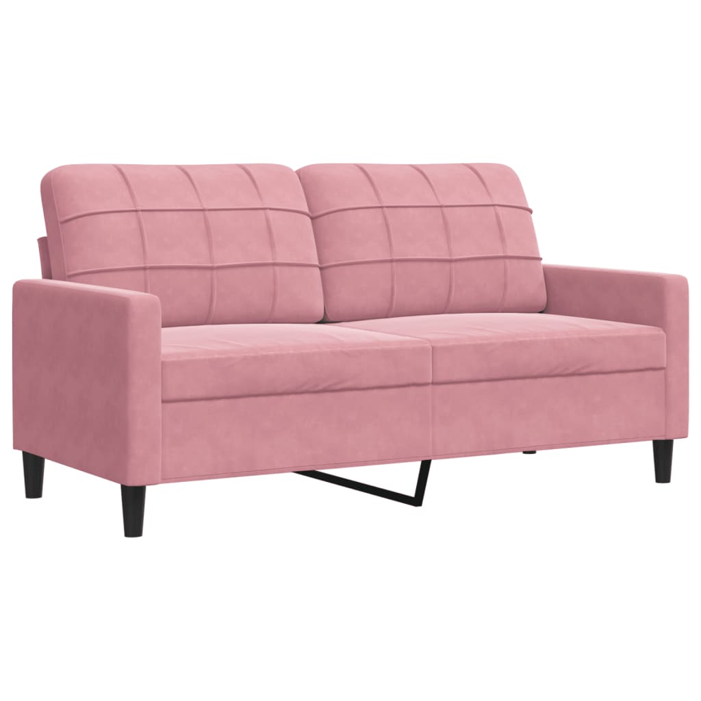 4-dijelni set sofa s jastucima ružičasti baršunasti