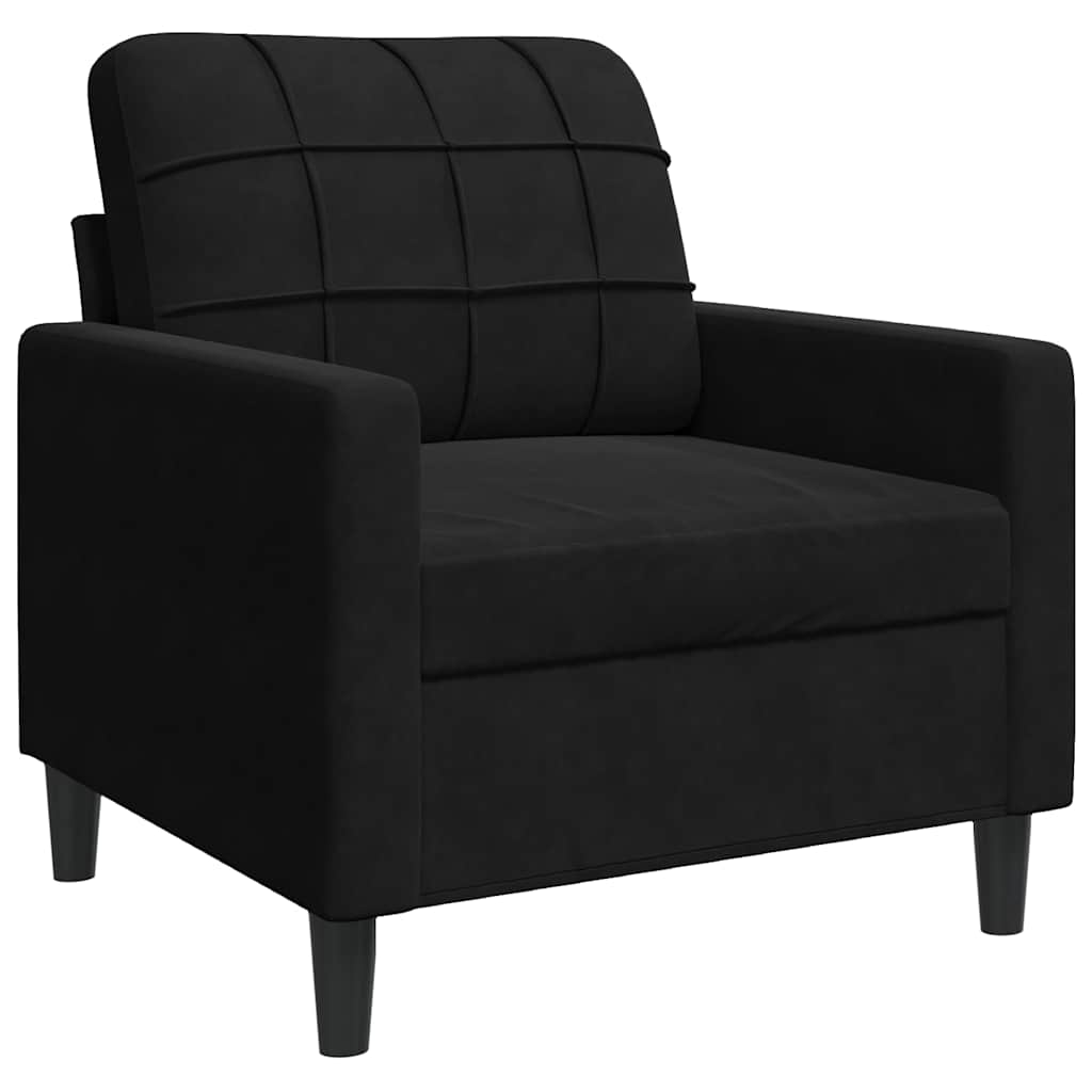 4-dijelni set sofa s jastucima crni baršunasti