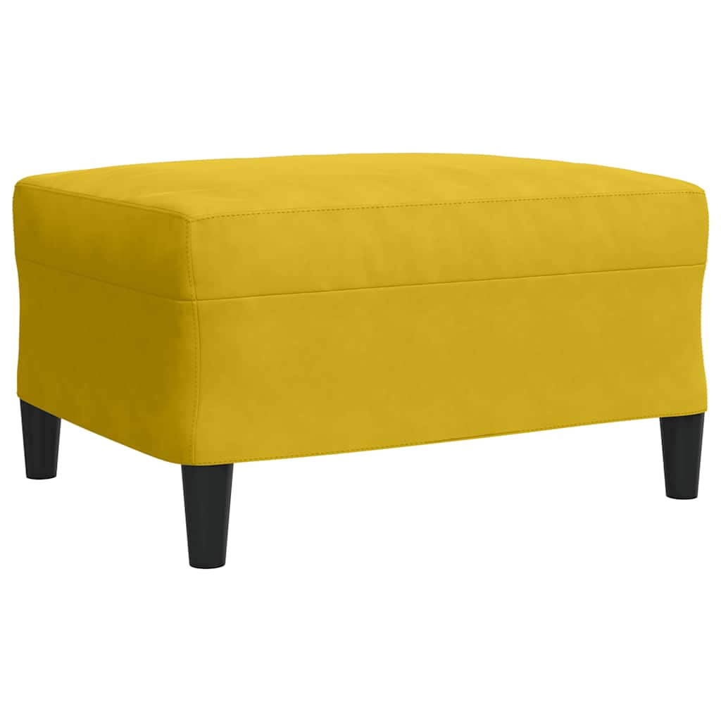 4-dijelni set sofa s jastucima žuti baršunasti