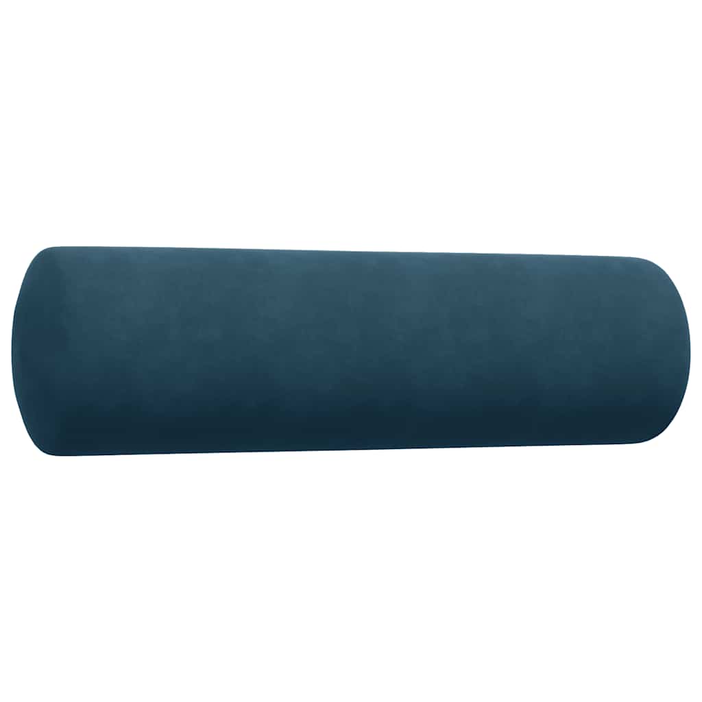 3-dijelni set sofa s jastucima plavi baršunasti