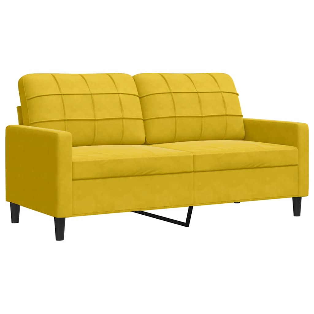 4-dijelni set sofa s jastucima žuti baršunasti