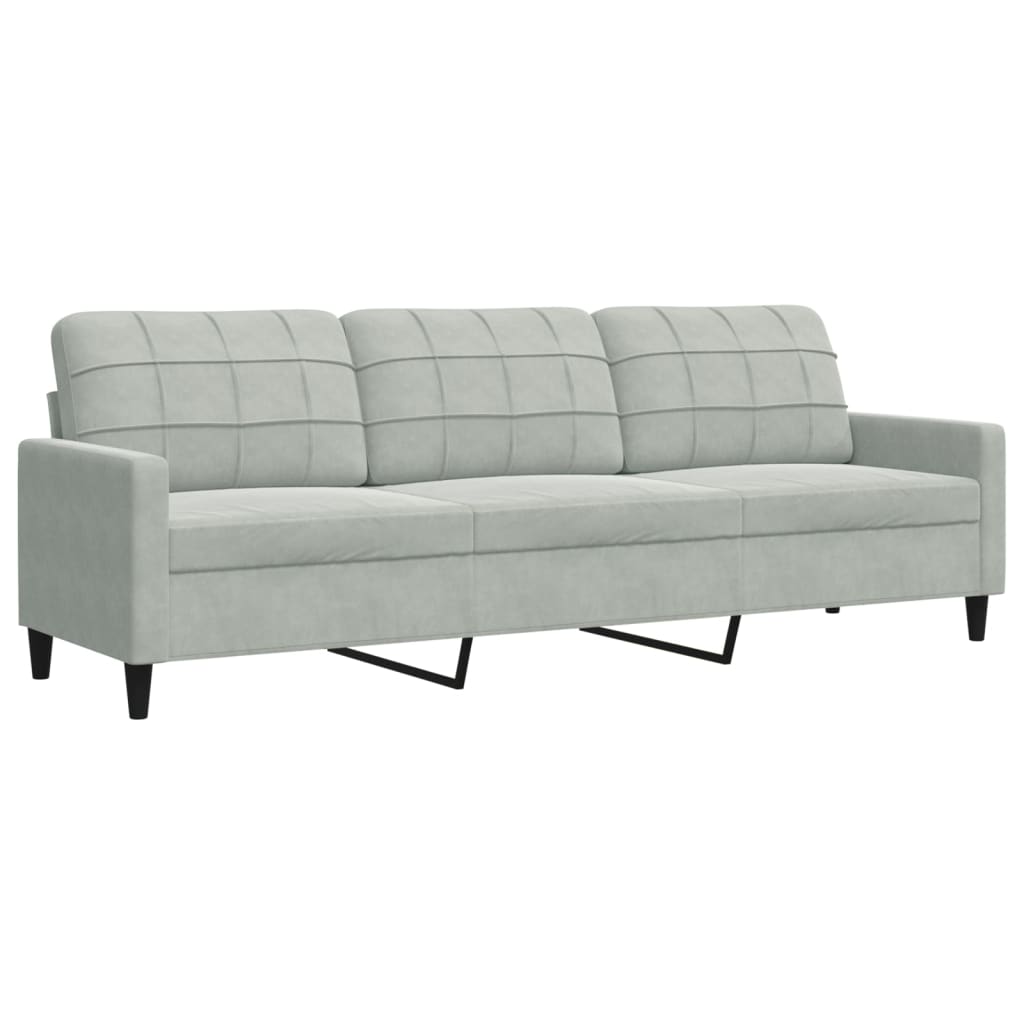 2-dijelni set sofa s jastucima svjetlosivi baršunasti