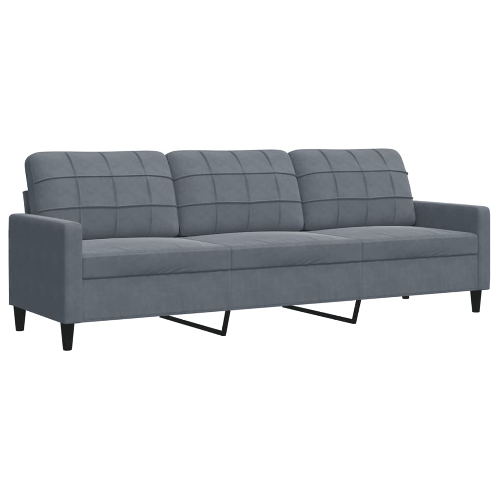 2-dijelni set sofa s jastucima tamnosivi baršunasti
