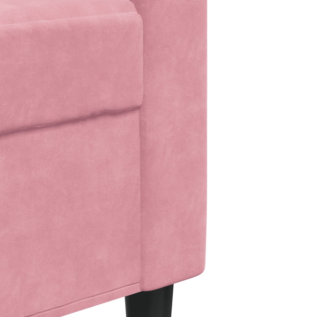 2-dijelni set sofa s jastucima ružičasti baršunasti