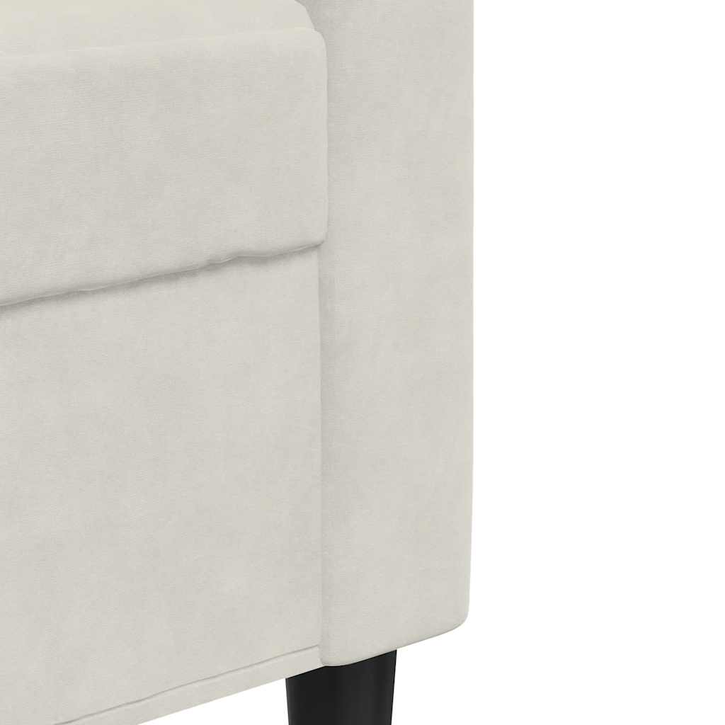 2-dijelni set sofa s jastucima krem baršunasti