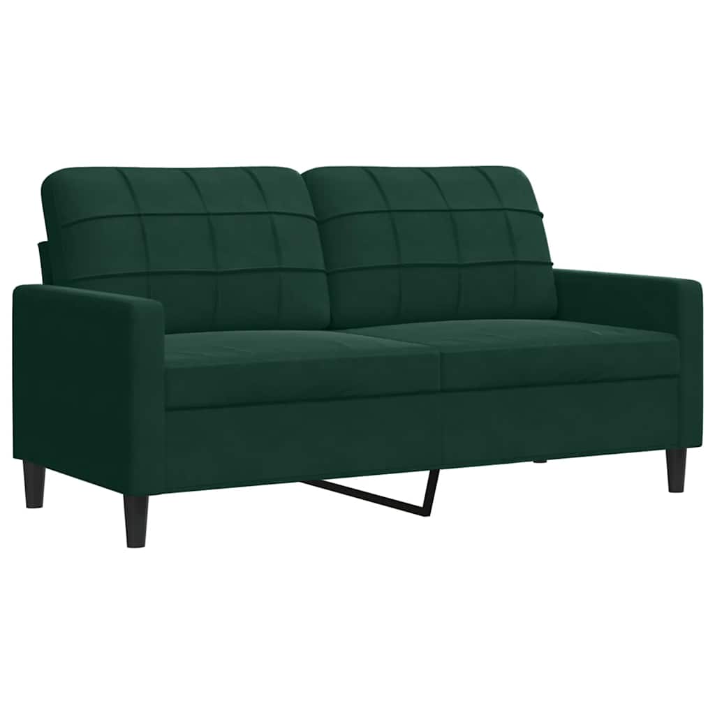 3-dijelni set sofa s jastucima tamnozeleni baršunasti