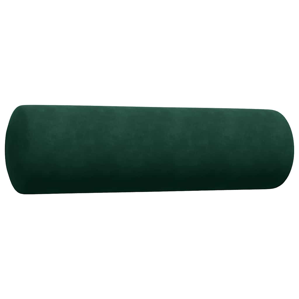 3-dijelni set sofa s jastucima tamnozeleni baršunasti