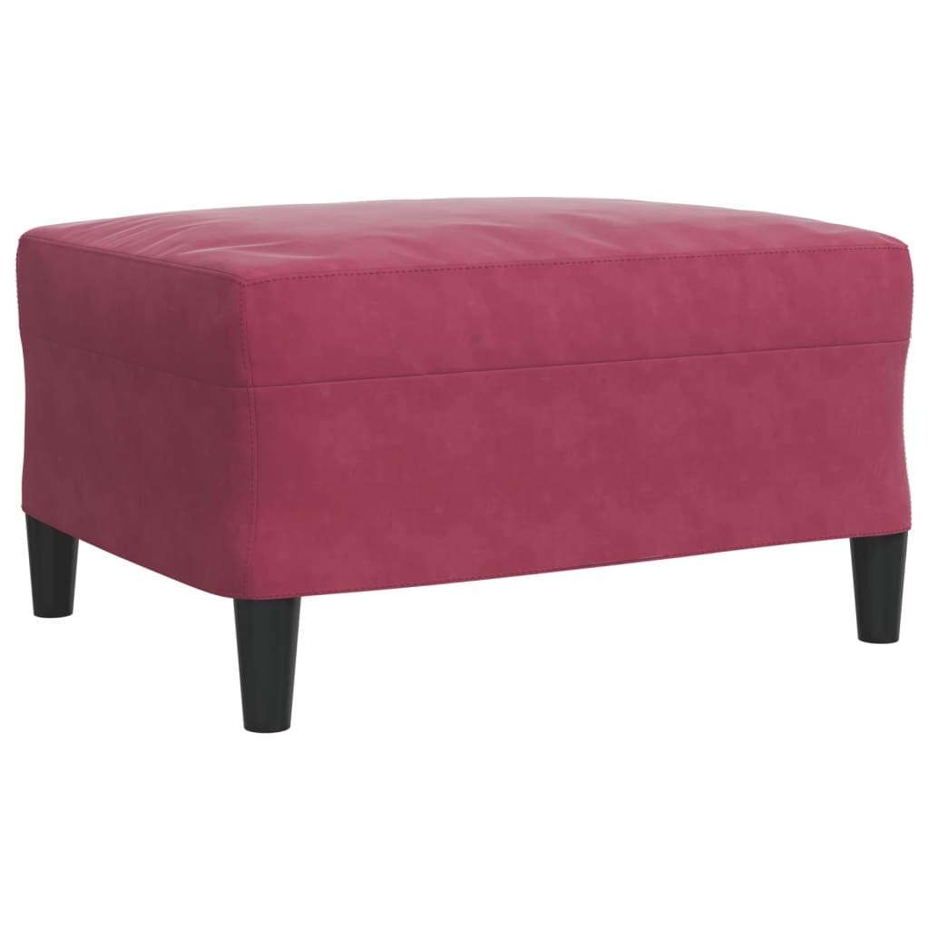 3-dijelni set sofa s jastucima crvena boja vina baršunasti