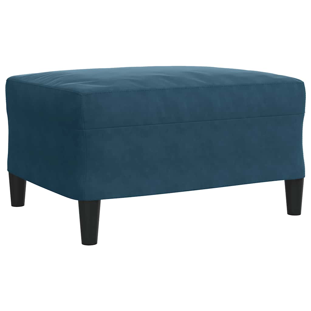 3-dijelni set sofa s jastucima plavi baršunasti