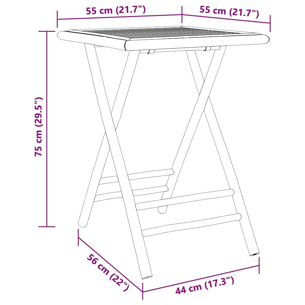 3-dijelni bistro set od bambusa