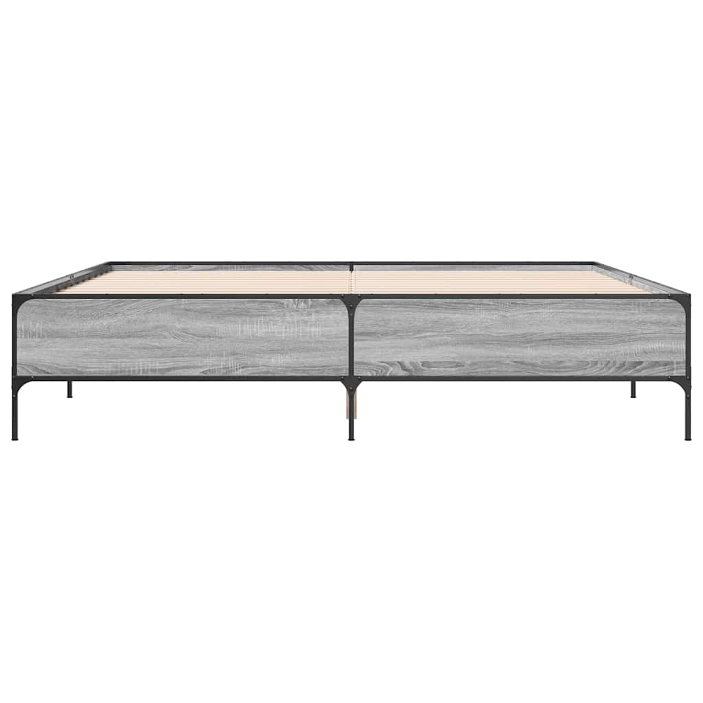 Okvir kreveta boja hrasta 180x200 cm konstruiranog drvo i metal