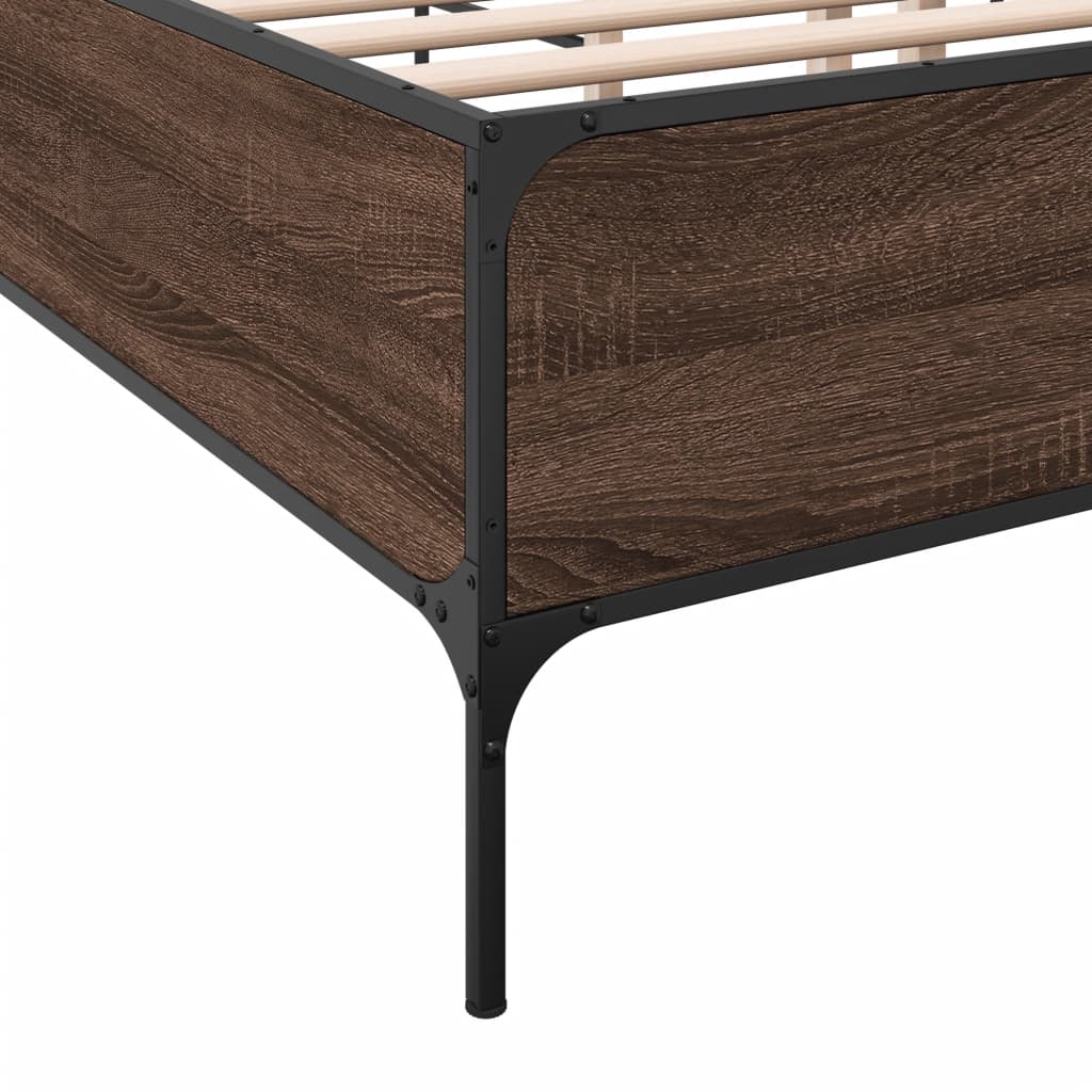 Okvir za krevet boja hrasta 180x200cm konstruirano drvo i metal