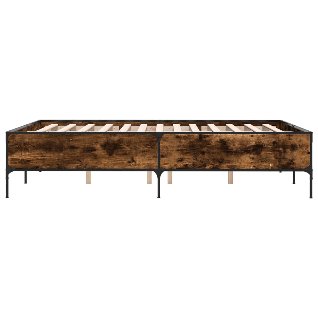Okvir kreveta boja hrasta 160x200 cm konstruirano drvo i metal