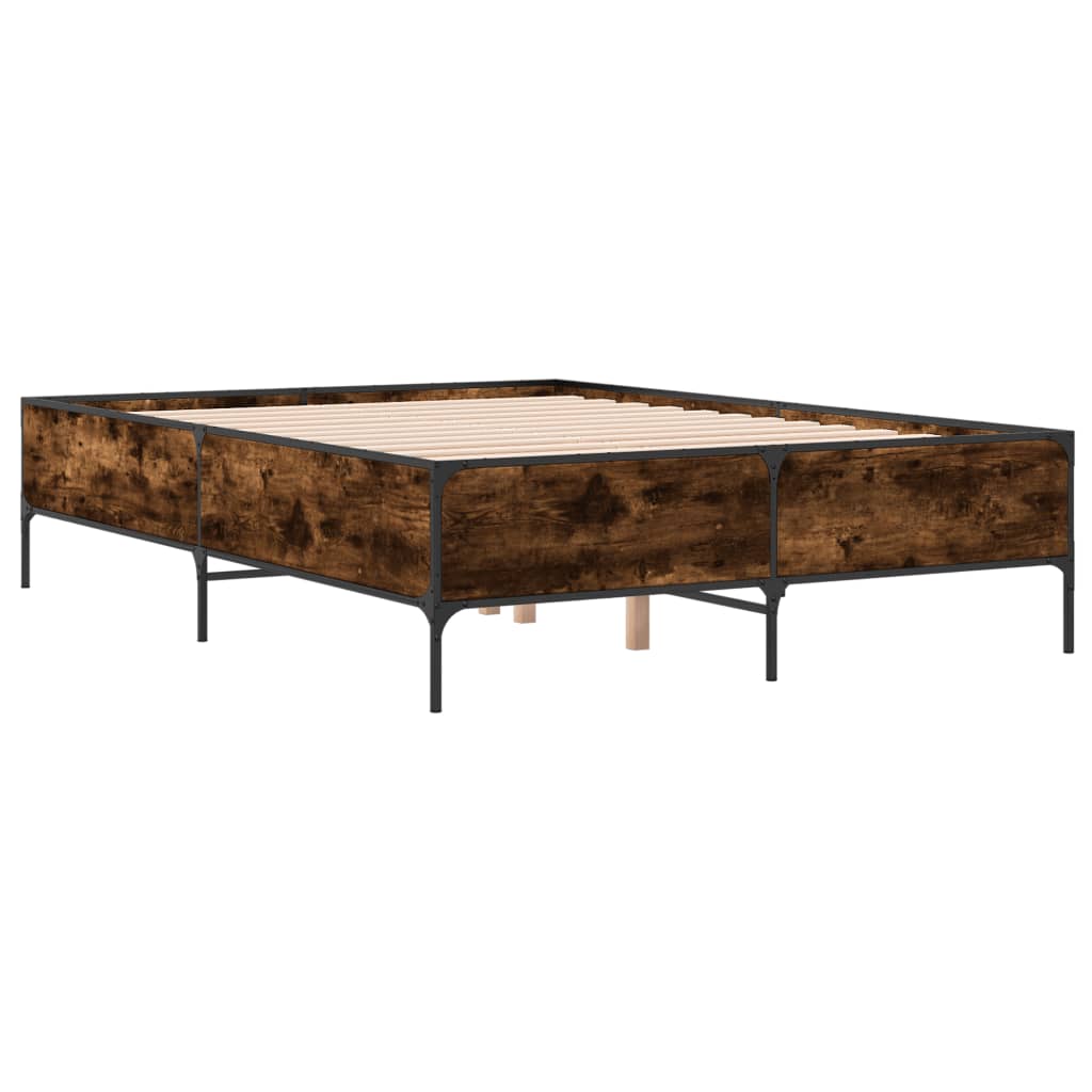 Okvir kreveta boja hrasta 160x200 cm konstruirano drvo i metal