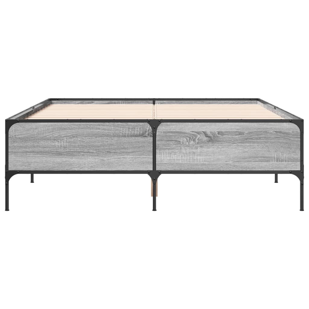 Okvir kreveta boja hrasta 160x200 cm konstruirano drvo i metal