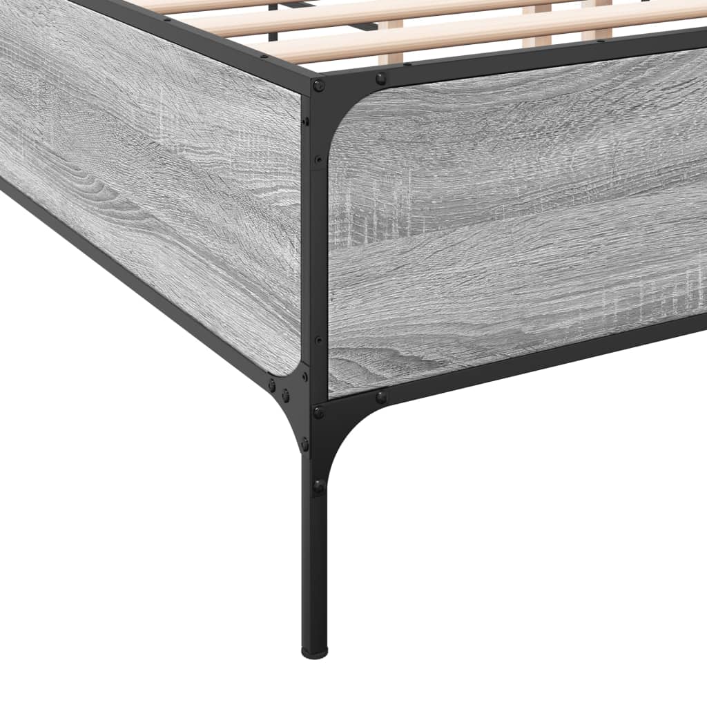 Okvir kreveta boja hrasta 160x200 cm konstruirano drvo i metal