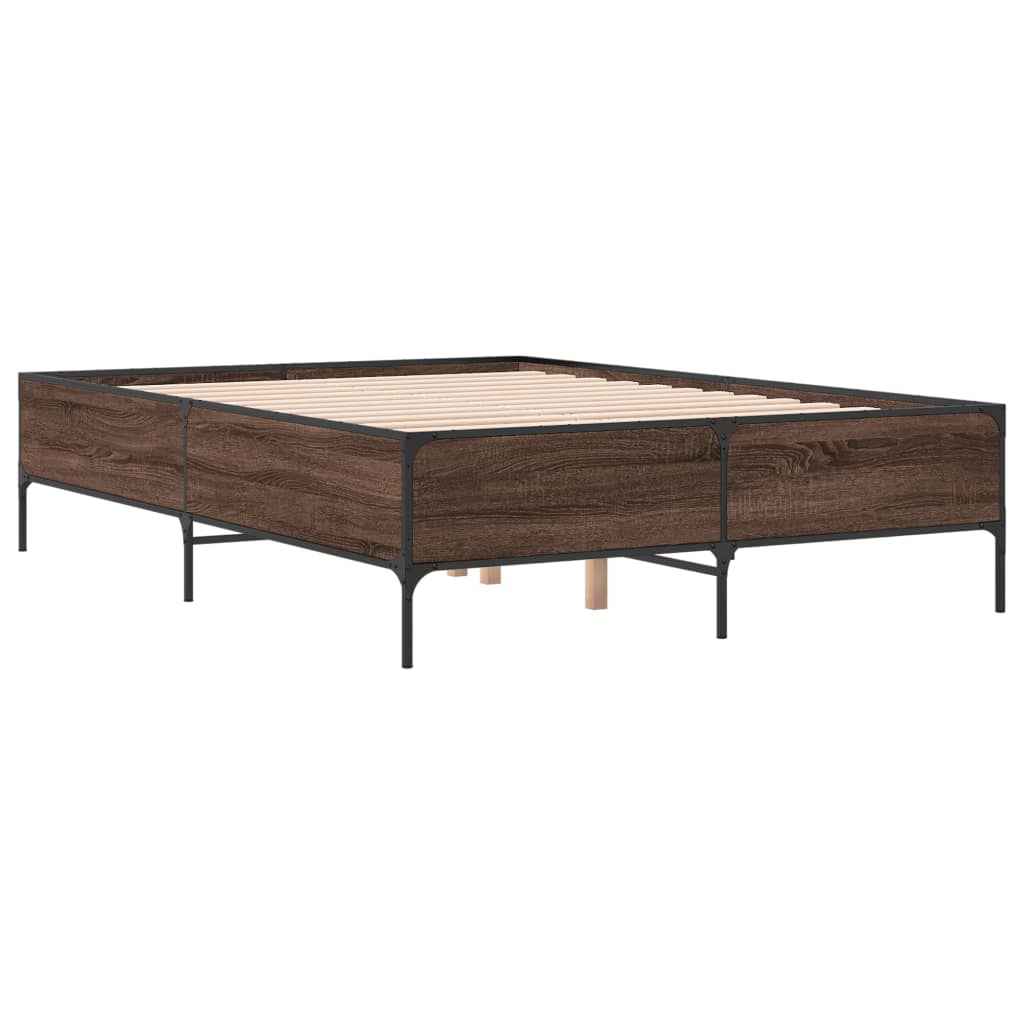 Okvir kreveta boja hrasta 160x200 cm konstruirano drvo i metal