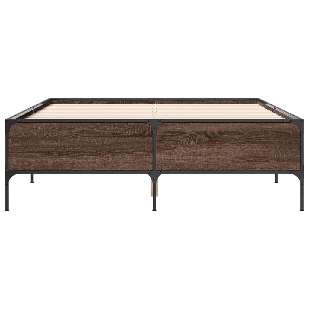 Okvir kreveta boja hrasta 160x200 cm konstruirano drvo i metal