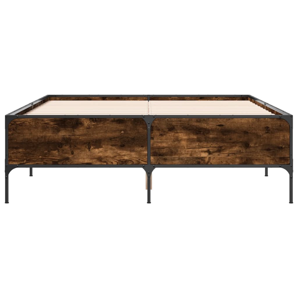 Okvir kreveta boja hrasta 140x200 cm konstruirano drvo i metal