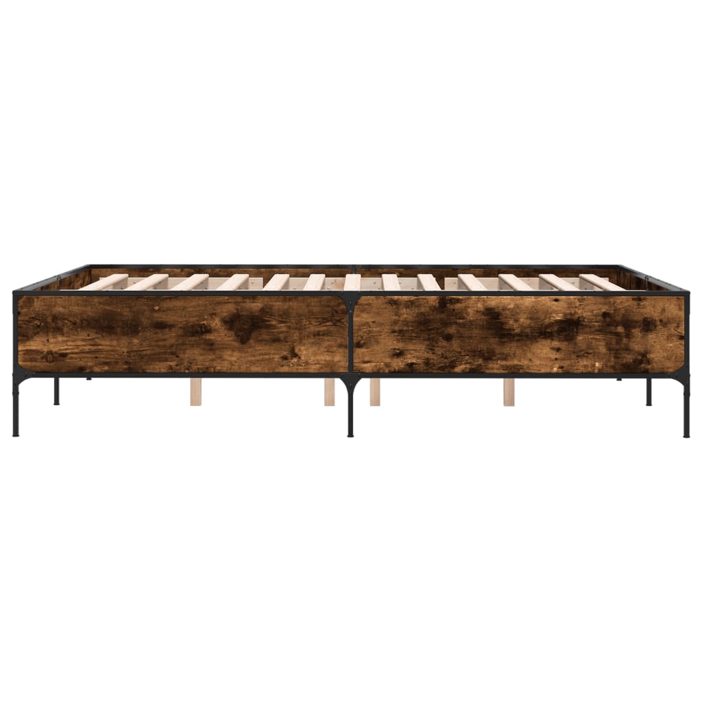 Okvir kreveta boja hrasta 140x200 cm konstruirano drvo i metal