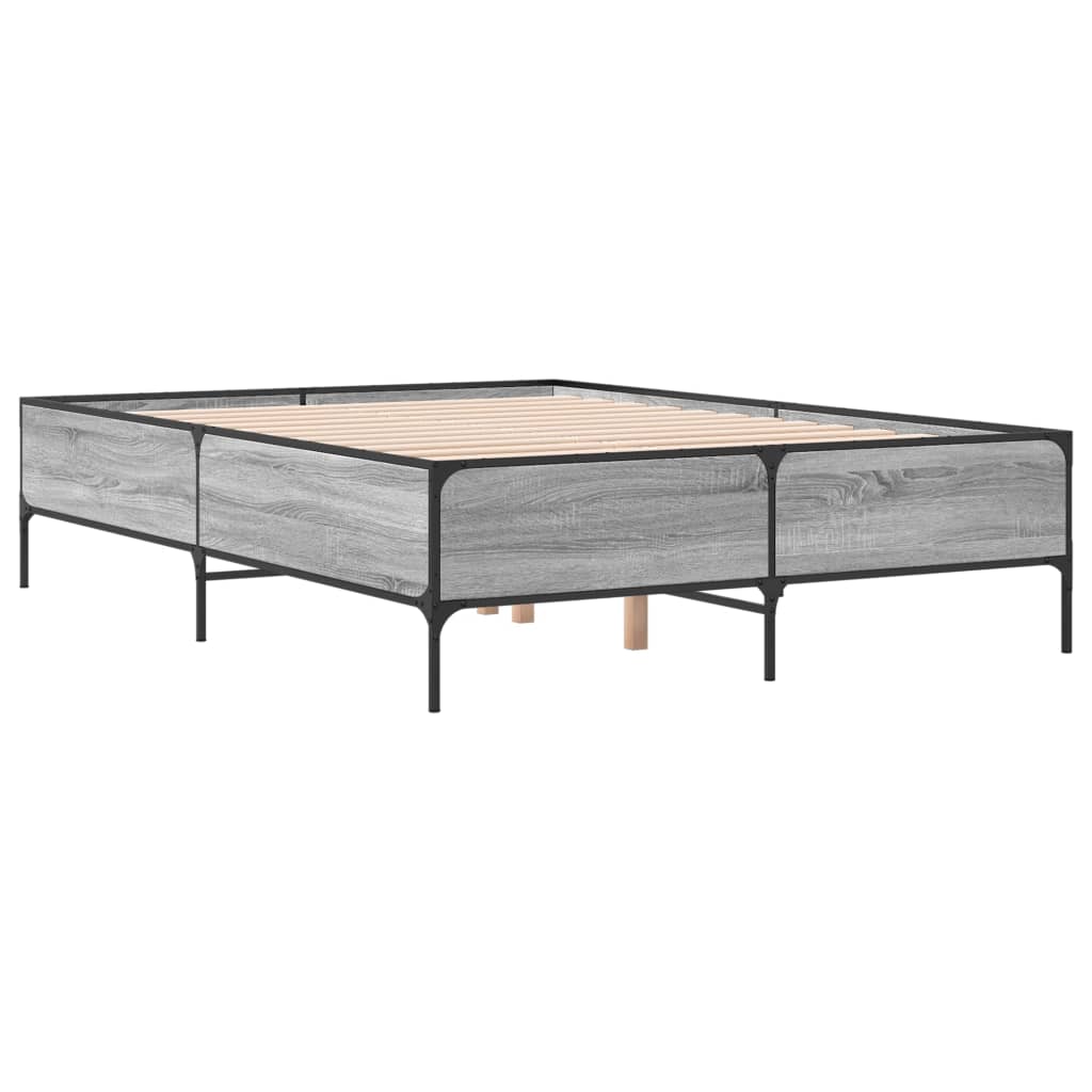 Okvir kreveta boja hrasta 140x200cm konstruirano drvo i metal