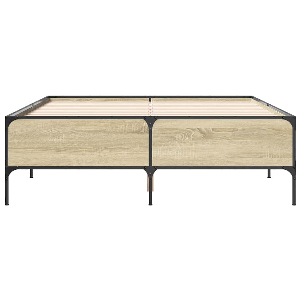 Okvir kreveta boja hrasta 120x200 cm konstruirano drvo i metal