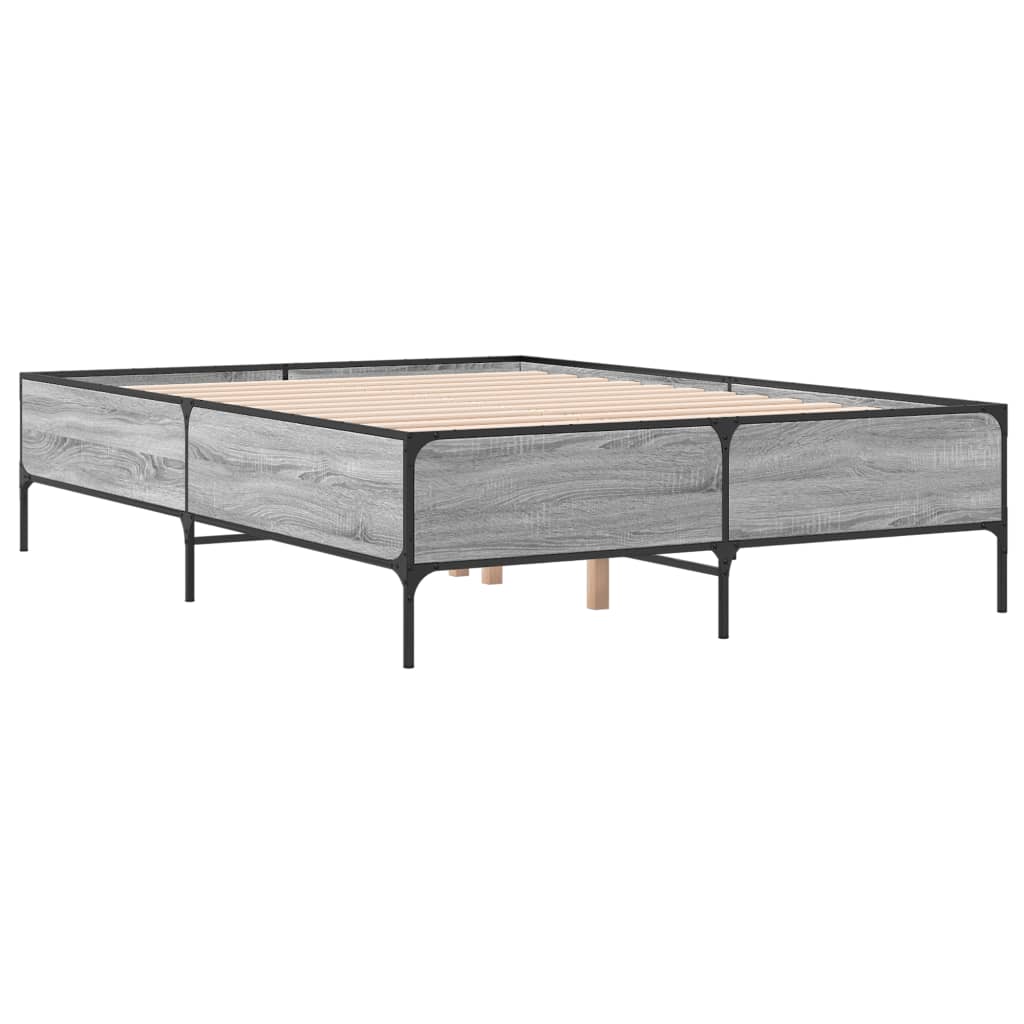 Okvir kreveta boja hrasta 120x200 cm konstruirano drvo i metal