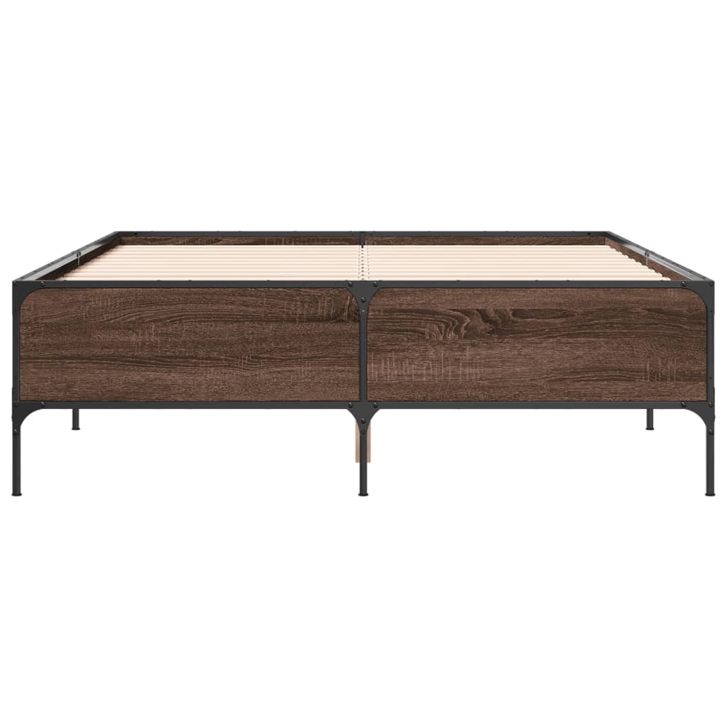 Okvir kreveta boja hrasta 120x200 cm konstruirano drvo i metal