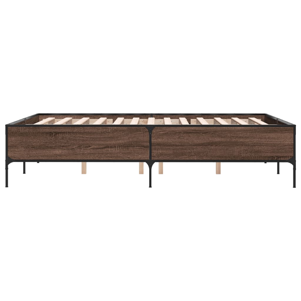Okvir kreveta boja hrasta 120x200 cm konstruirano drvo i metal