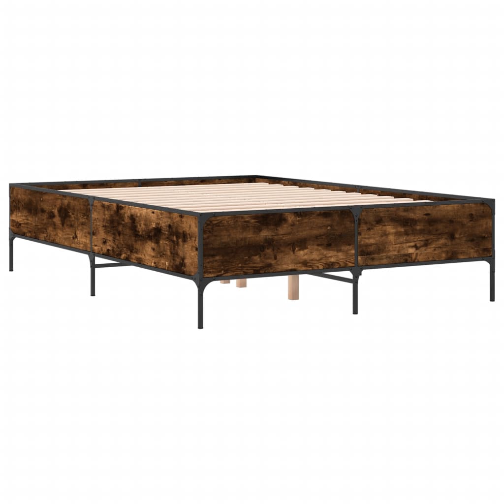 Okvir kreveta boja hrasta 140x190 cm konstruirano drvo i metal