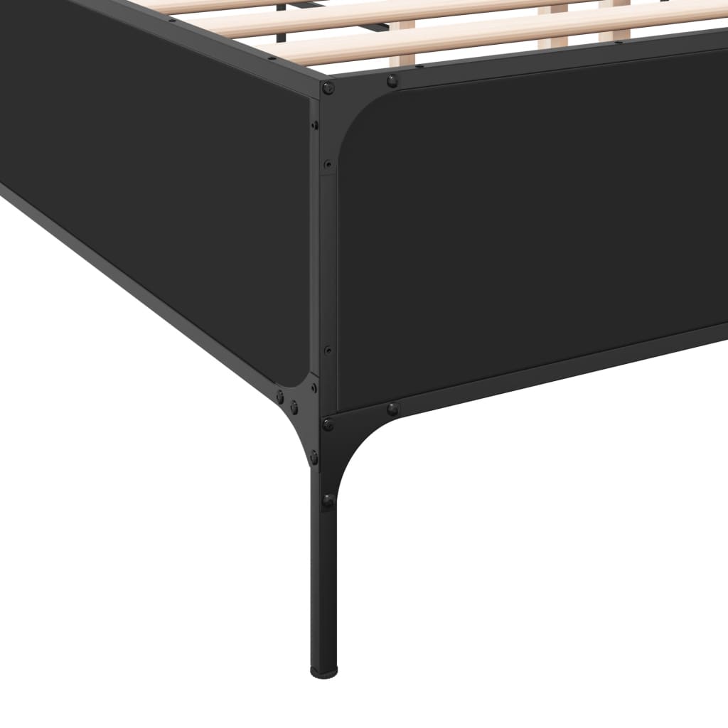 Okvir za krevet crni 120x190 cm konstruirano drvo i metal