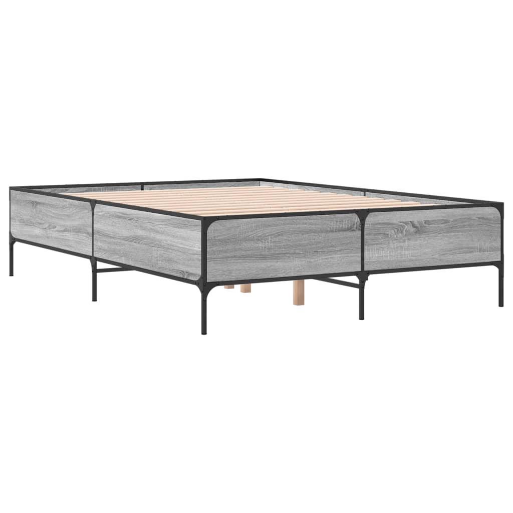 Okvir za krevet boja hrasta 120x190cm konstruirano drvo i metal