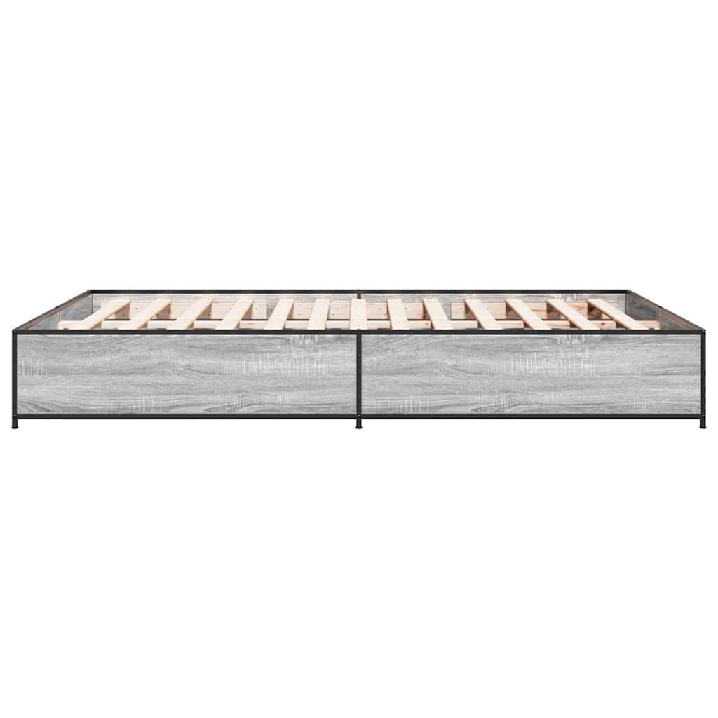 Okvir za krevet boja hrasta 150x200cm konstruirano drvo i metal