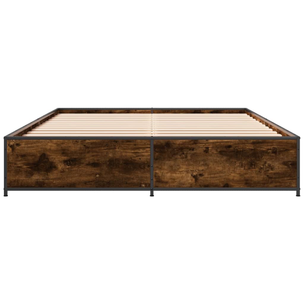 Okvir kreveta boja hrasta 140x200 cm konstruirano drvo i metal