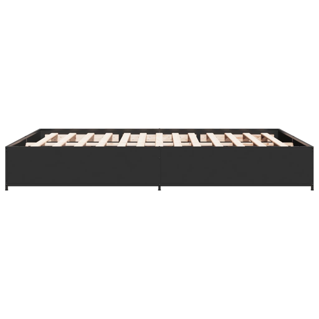 Okvir kreveta crni 120 x 200 cm od konstruiranog drvo i metal